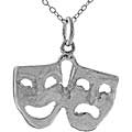 Sterling Silver Comedy and Tragedy Face Necklace