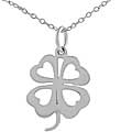 Sterling Silver Plain Four Leaf Clover Necklace