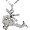 Sterling Silver Small Moveable Helicopter Necklace