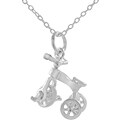 Sterling Silver Movable Tricycle Necklace