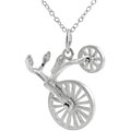 Silver Moveable Old Fashion Bicycle Necklace