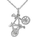 Sterling Silver Moveable Bicycle Necklace