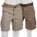 National Men's Heavy Twill Belted Cargo Shorts