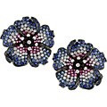 18k Gold Multi-sapphire 3/8ct TDW Diamond Earrings