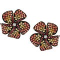 18k Gold Multi-sapphire 1/10ct TDW Diamond Earrings