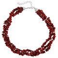 Sea Bamboo Coral Chip 3-strand Necklace