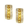 14k Gold Citrine and 1/5ct TDW Diamond Earrings