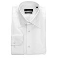 Equilibrio Men's Fine White Twill Dress Shirt