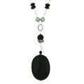 Charming Life Sterling Silver Black Onyx Pearl Necklace