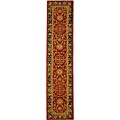 Hand-spun Red Oushak Wool Rug (2'3 x 14')