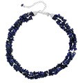 Sterling Silver 3-strand Lapis Chip Necklace