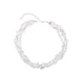 Sterling Silver 3-strand Crystal Chip Necklace