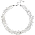 Sterling Silver 3-strand Crystal Chip Necklace