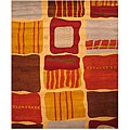 Hand-knotted Amber Wool Rug (9' x 12')