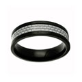Black Stainless Steel Band with White Carbon Fiber