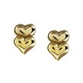 14k Two-tone Gold Double Heart Earrings