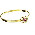 14k Yellow Gold Cubic Zirconia Flower Baby Ring