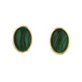 14k Yellow Gold Malachite Earrings