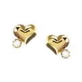 14k Gold Heart Earrings with CZ Accents