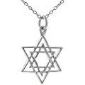 Sterling Silver Double Star of David Necklace