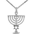 Sterling Silver High Polished Menorah Necklace