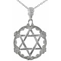 Sterling Silver Star of David Circle Necklace