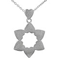 Sterling Silver Six Textured Hearts Circle Necklace