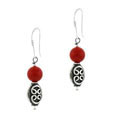 Sterling Silver Sea Bamboo Coral Bead Earrings