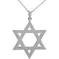 Sterling Silver Large Plain Star of David Necklace