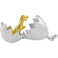 Sterling Silver Moveable Dinosaur Egg Necklace
