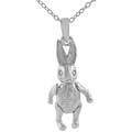 Sterling Silver Moveable Hairy Rabbit Necklace