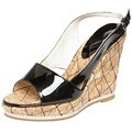 Boutique 58 Women's Black Patent Wedge Sandal