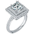 Sterling Silver Step Side Princess-cut CZ Ring