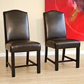 Walter Dark Brown Leather Dining Chairs (Set of 2)
