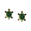 14k Yellow Gold Enamel Turtle Stud Earrings