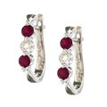 14k Gold Ruby and 1/4ct TDW Diamond Earrings