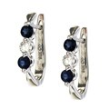 14k Gold Sapphire and 1/4ct TDW Diamond Earrings