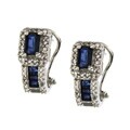 10k Gold Sapphire and 1/5ct TDW Diamond Earrings