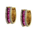 10k Gold Ruby and 1/4ct TDW Diamond Earrings