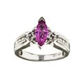 14k Gold Pink Sapphire and 1/5ct TDW Diamond Ring