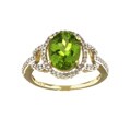 14k Gold Peridot 1/5ct TDW Diamond Ring