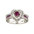 14k Gold Ruby and 3/4ct TDW Diamond Heart Ring