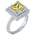 Sterling Silver Step Side Princess Yellow CZ Ring