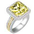Sterling Silver Princess-cut Yellow CZ Ring