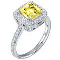 Sterling Silver Princess-cut Yellow CZ Ring