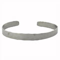 Steel Slim Hammered Bangle Bracelet