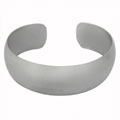 Steel Wide Hammered Bangle Bracelet