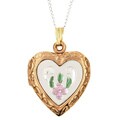 Sterling Silver Rose-plated Heart Locket Necklace