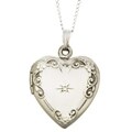 Sterling Silver Satin Finish Heart Locket Necklace
