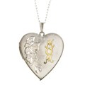 Two-tone Sterling Silver Mom Heart Locket Necklace